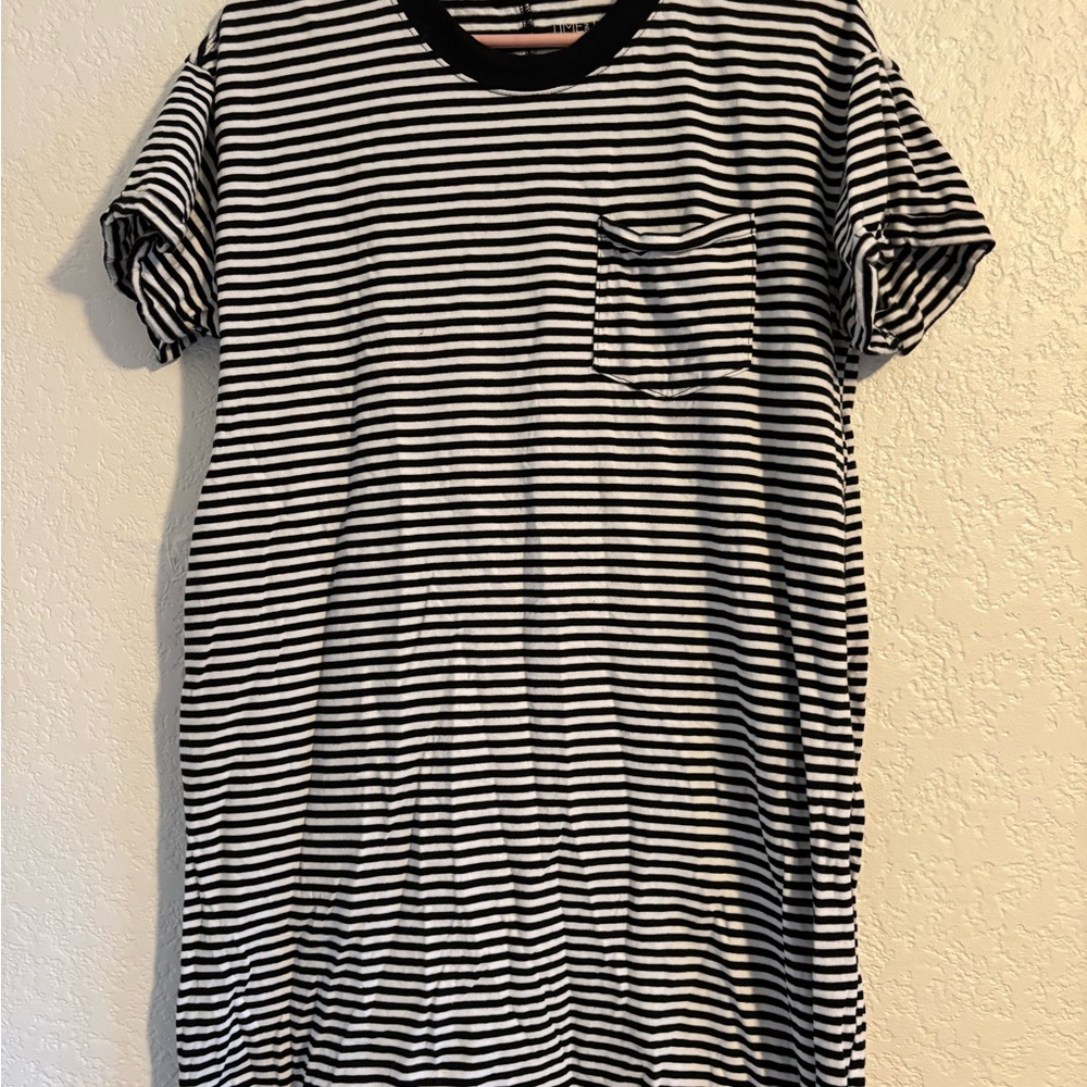 Striped Black and White T-shirt dress